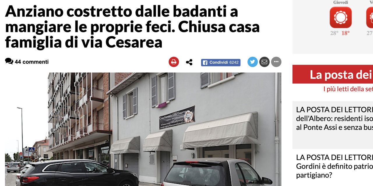 Ravenna: violenze indicibili in casa famiglia